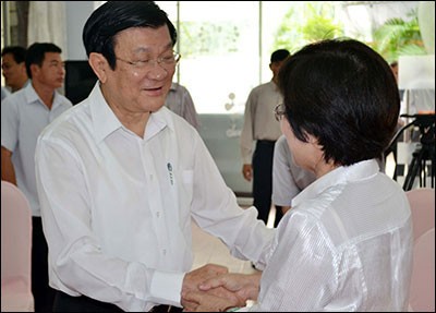 President Truong Tan Sang meets voters in Ho Chi Minh city - ảnh 1