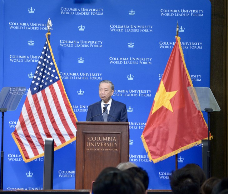 Vietnam’s top leader delivers policy speech at Columbia University - ảnh 1