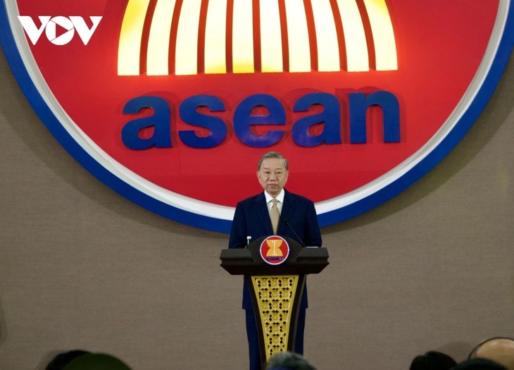 Party chief attends ceremony marking Vietnam’s 30 years of ASEAN membership  - ảnh 1