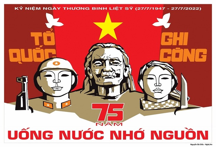 Tranh cổ động tuyên truyền 75 năm ngày Thương binh, liệt sĩ - ảnh 2