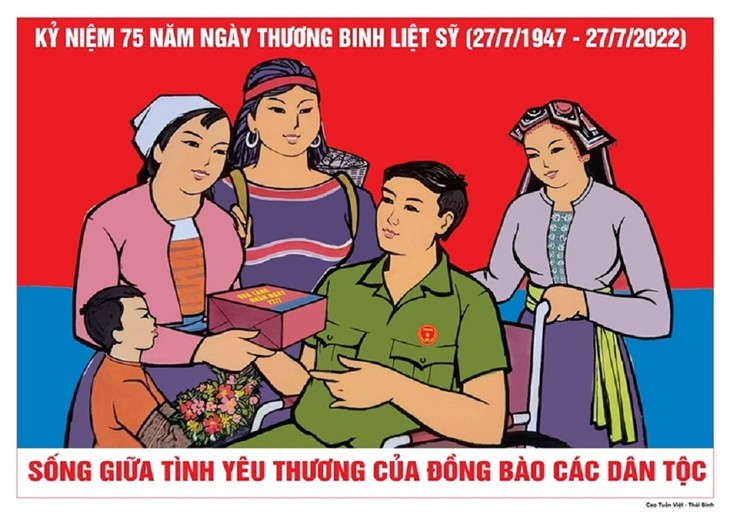 Tranh cổ động tuyên truyền 75 năm ngày Thương binh, liệt sĩ - ảnh 8