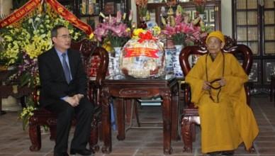 祖国戦線中央委幹部会議長、仏教協会にテトの挨拶 - ảnh 1