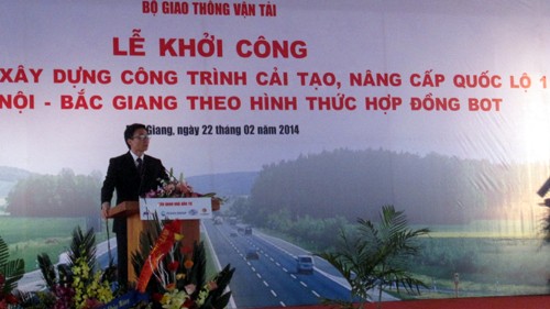 国道１号線ハノイ市とバクザン省を結ぶ区間の改修プロジェクトの着工 - ảnh 1