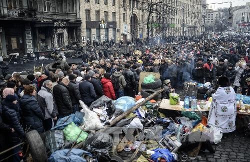 ウクライナ政権崩壊、大統領代行議長を選出 - ảnh 1