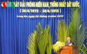 サン国家主席、ロンアン省解放40周年記念式典に出席 - ảnh 1