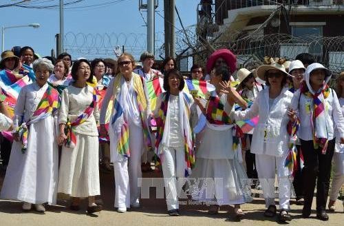 女性運動家、平和訴え朝鮮半島非武装地帯横断　韓国入り - ảnh 1