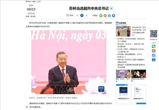 各国メディア、トー・ラム氏の党書記長選出を大々的に報道 - ảnh 2