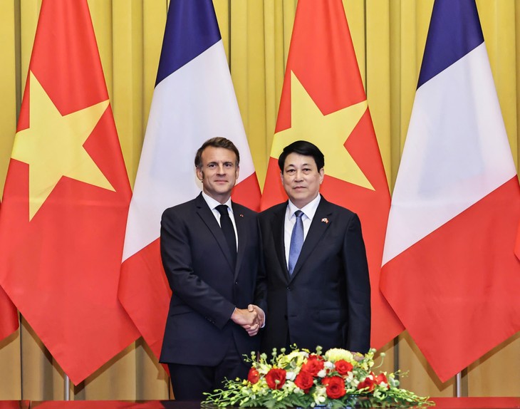 ルオン・クオン国家主席とフランスのマクロン大統領 共同記者会見を実施 - ảnh 1
