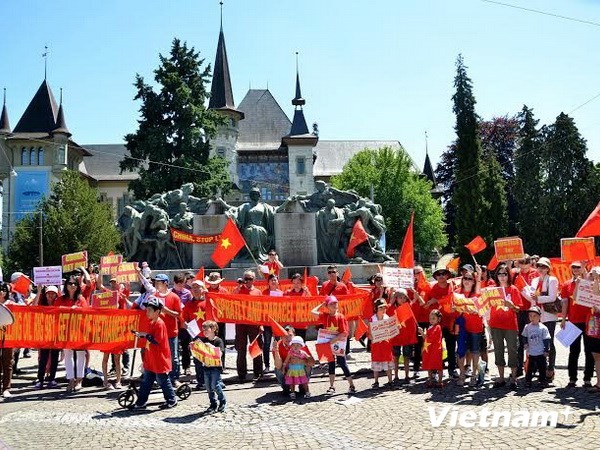 旅居瑞士越南人与国际朋友反对中国在东海的行动 - ảnh 1