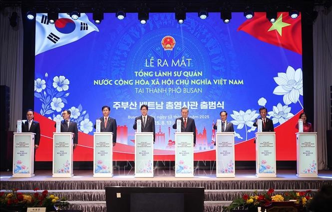 苏林抵达釜山市，继续对韩国进行国事访问 - ảnh 2