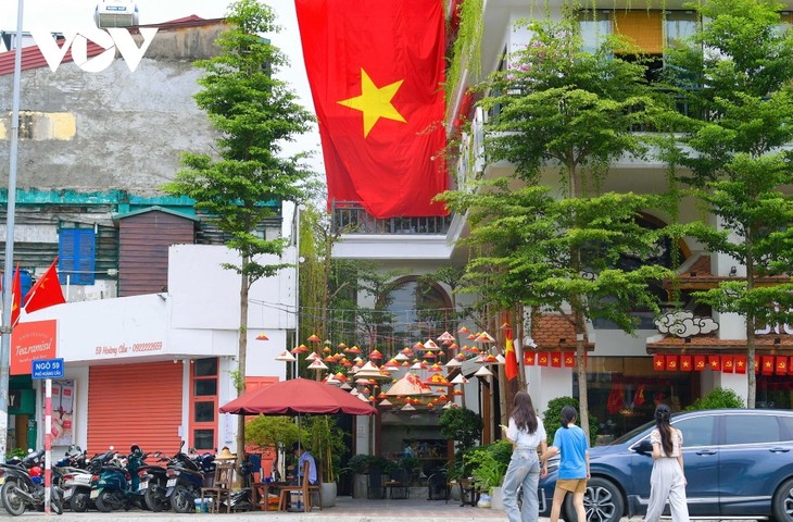 河内彩旗飘扬，鲜花盛开，喜迎盛典 - ảnh 3