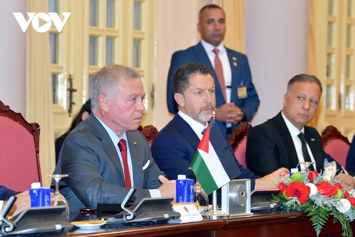 梁强主持仪式，欢迎约旦国王阿卜杜拉二世·本·侯赛因到访 - ảnh 8