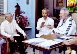 Sekjen Nguyen Phu Trong mengunjungi pemimpin Fidel Castro - ảnh 1