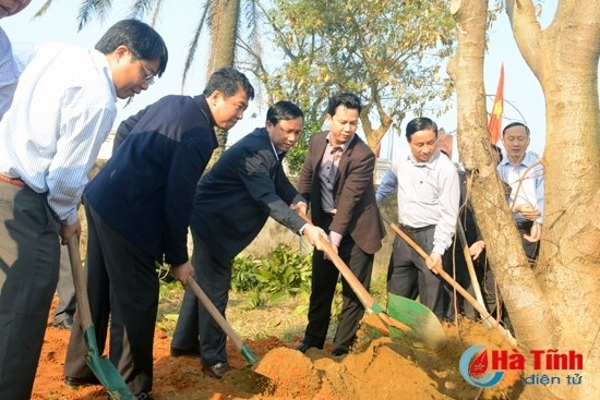 Pengurus Besar Liga Pemuda Komunis Ho Chi Minh mencanangkan gerakan penghijauan Hari Raya Tet di provinsi Ha Tinh - ảnh 1