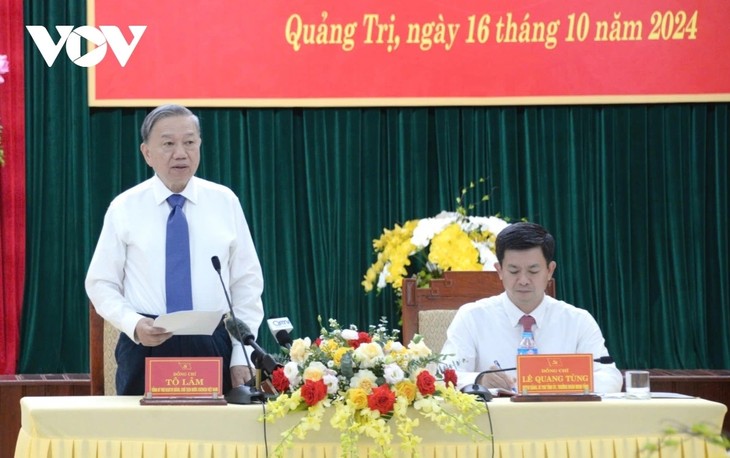 KPV-Generalsekretär und Staatspräsident To Lam tagt mit der Parteileitung der Provinz Quang Tri - ảnh 1