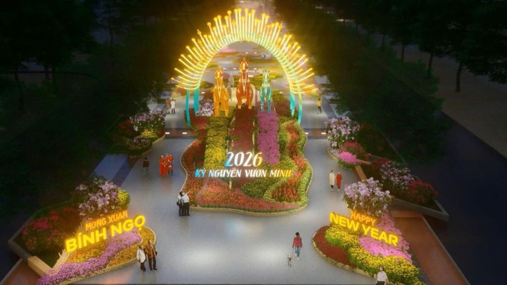 Neujahrsfest Tet: Nguyen-Hue-Blumenstraße bietet Tages- und Nachtkonzept - ảnh 1