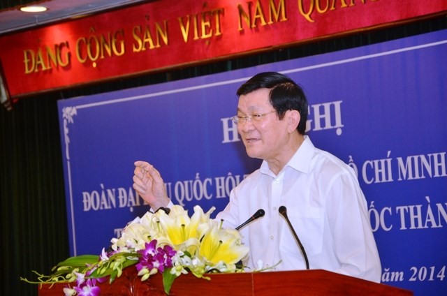 Staatspräsident Truong Tan Sang trifft Wähler in Ho Chi Minh Stadt - ảnh 1