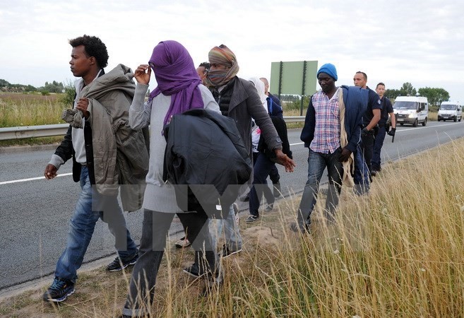 Baku tembak antara polisi Perancis dan kaum migran terjadi di zona kamp pengungsi ilegal - ảnh 1