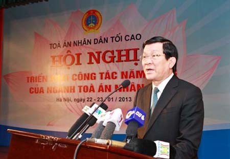 Ngành Toà án nhân dân triển khai nhiệm vụ năm 2013 - ảnh 1