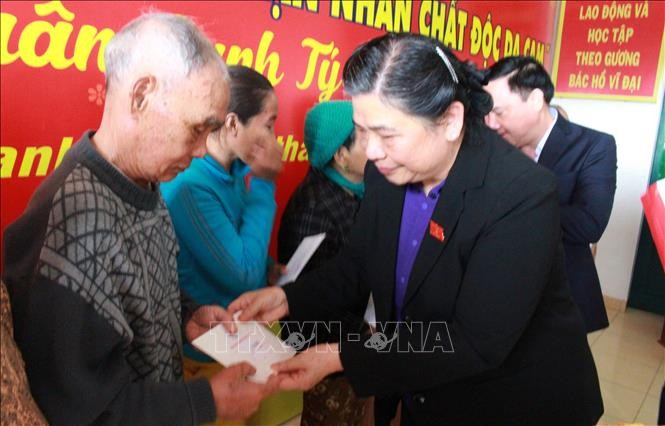 Phó Chủ tịch Thường trực Quốc hội Tòng Thị Phóng thăm và tặng quà gia đình chính sách  - ảnh 1