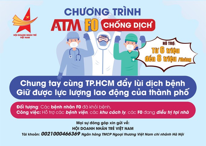 Hội Doanh nhân trẻ Việt Nam kêu gọi đóng góp vào “ATM F0 chống dịch” - ảnh 1