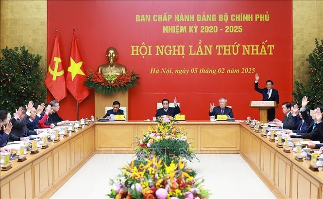 Thủ tướng Phạm Minh Chính chủ trì Hội nghị lần thứ nhất Ban Chấp hành Đảng bộ Chính phủ - ảnh 1