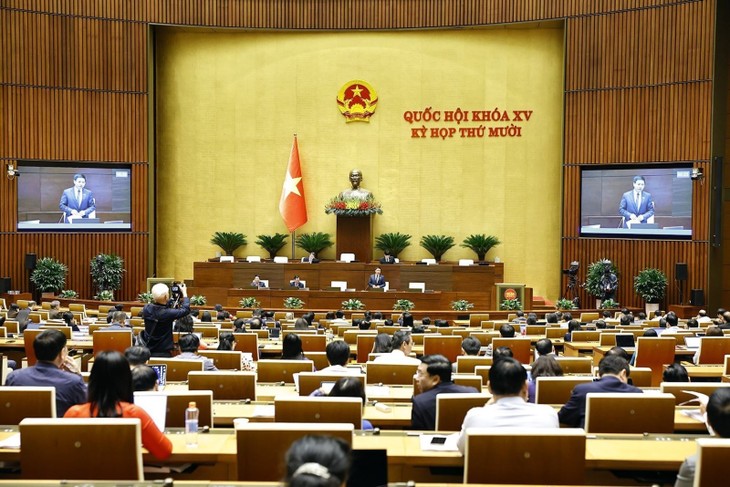 Quốc hội họp phiên toàn thể ở Hội trường, biểu quyết thông qua nhiều dự án luật - ảnh 1