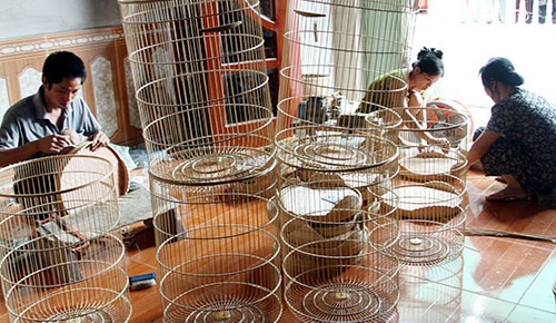 Kerajinan membuat sangkar burung di Desa Canh Hoach - ảnh 1