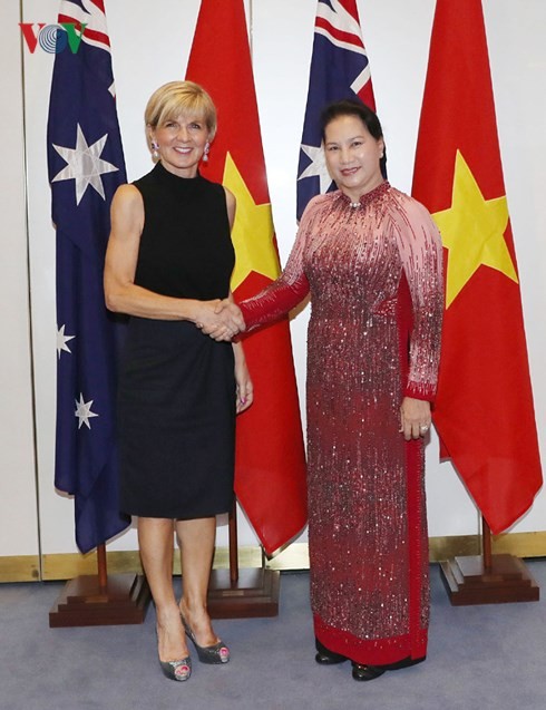 Ketua MN Vietnam, Nguyen Thi Kim Ngan bertemu dengan Menlu Australia,  Julie Bishop - ảnh 1