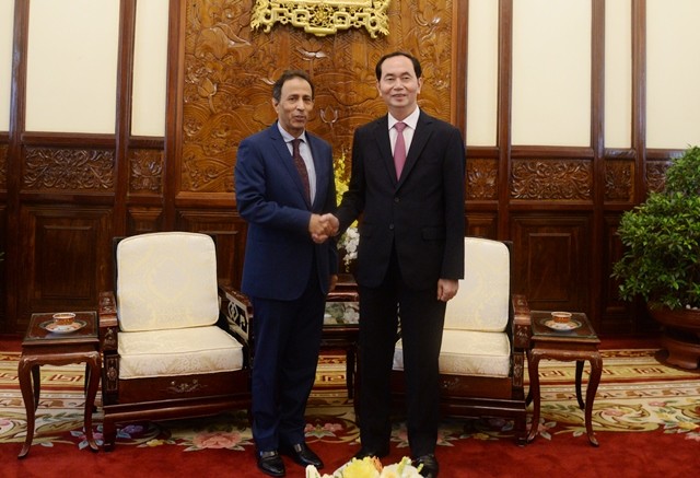 Presiden Vietnam, Tran Dai Quang menerima Dubes Uni Emirat Arab yang datang berpamitan - ảnh 1