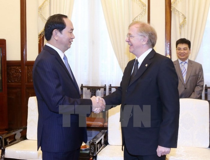    Presiden Vietnam, Tran Dai Quang menerima Dubes Kanada dan Belgia - ảnh 1