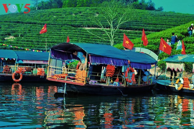 Pulau teh Thanh Chuong menyerap kedatangan wisatawan sehubungan dengan Hari Raya Tet - ảnh 13