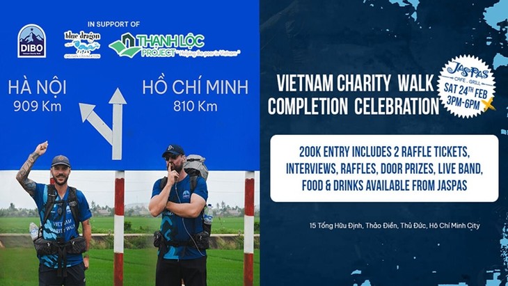 Australian, Irish teachers finish 2,000km journey to raise funds for needy children - ảnh 1