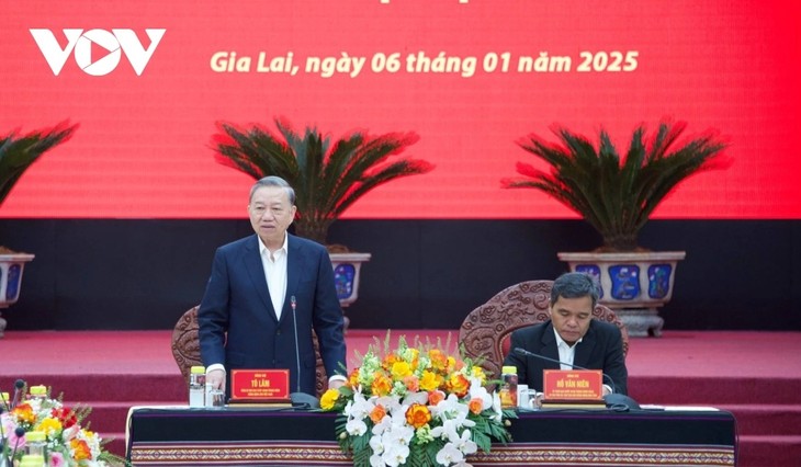 Party leader urges Gia Lai to develop its economy based on high-tech agriculture - ảnh 1