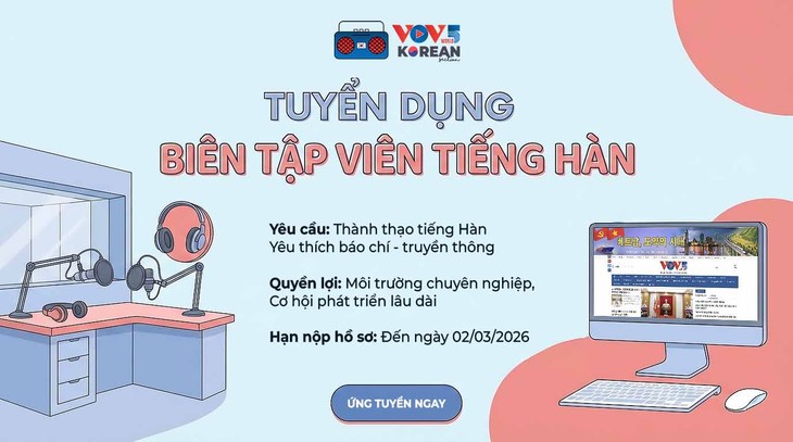 VOV 대외 라디오 방송(VOV5), 한국어 등 3개 외국어 신규 채용 - ảnh 1