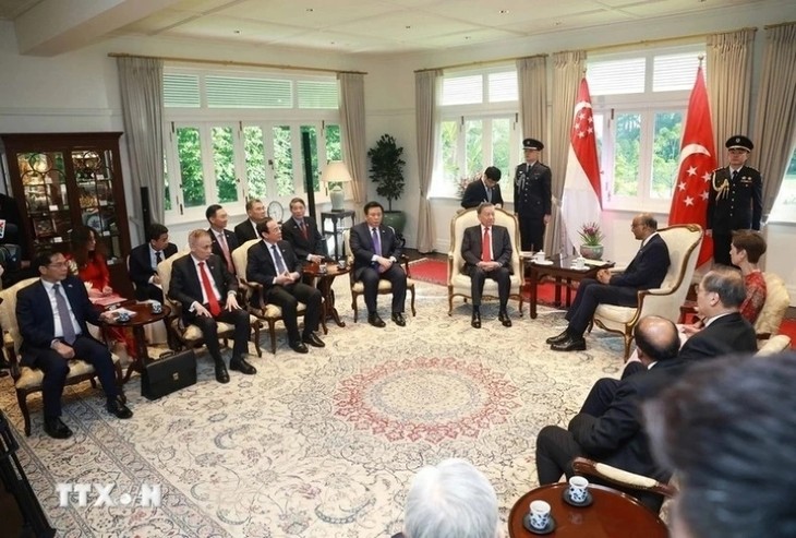 Генеральный секретарь ЦК КПВ То Лам нанес визит президенту и спикеру парламента Сингапура - ảnh 1