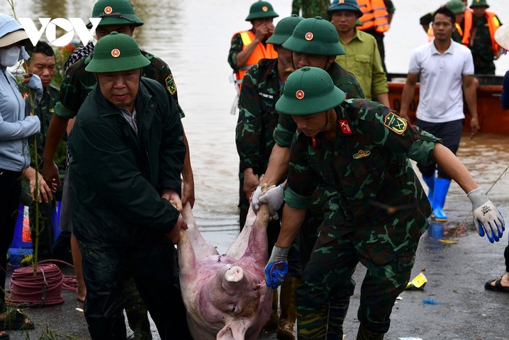 Nước lớn đổ về, người dân khu vực đê tả sông Hồng ở Hưng Yên oằn mình chạy lũ - ảnh 7