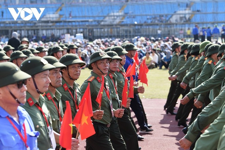 13 khối nghệ thuật, quần chúng hợp luyện diễu binh, diễu hành trên SVĐ Mỹ Đình - ảnh 10