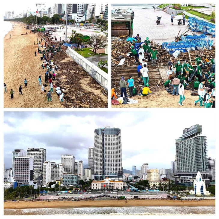 Du khách nước ngoài cùng người dân dọn rác trên biển Nha Trang sau lũ lịch sử - ảnh 22