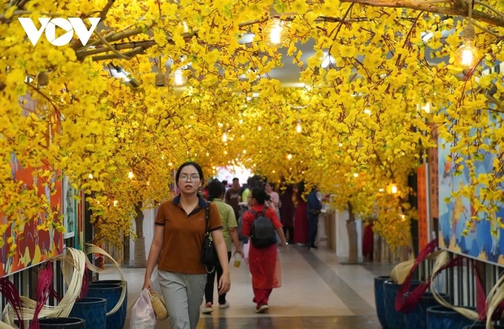 Người dân Thành phố Hồ Chí Minh đón Tết sớm tại Đường mai, Phố ông đồ - ảnh 3