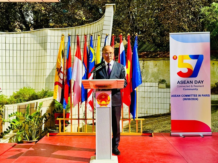 Vietnam hoists flag in France to mark ASEAN anniversary - ảnh 2