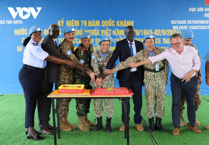 Vietnamese peacekeepers at UNISFA celebrate Vietnam's National Day  - ảnh 1