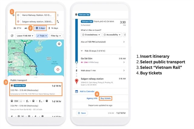 Rail tickets now available for purchase on online map services - ảnh 1