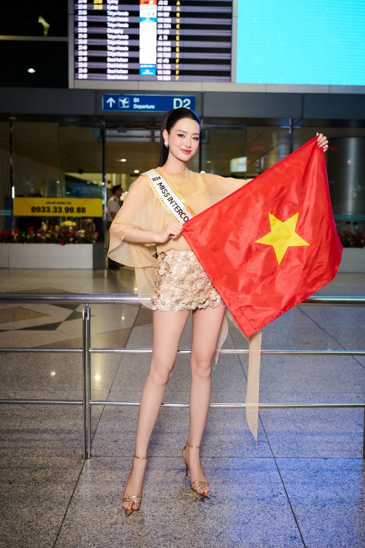 Bui Khanh Linh departs for Miss Intercontinental 2024 - ảnh 1