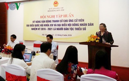 Tập huấn kỹ năng vận động tranh cử cho ứng cử viên là người dân tộc thiểu số - ảnh 1