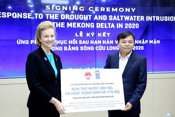 UNDP hỗ trợ 185.000 USD cho các tỉnh bị hạn hán và ngập mặn - ảnh 1