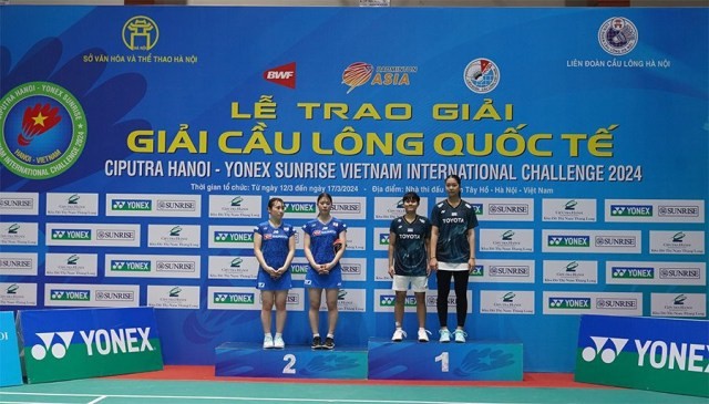 Giải cầu lông quốc tế Ciputra Hà Nội 2024: Thái Lan vô địch 2 nội dung - ảnh 1