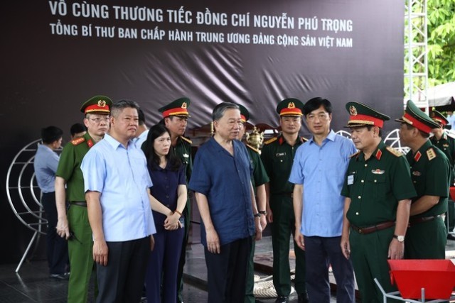 Chủ tịch nước Tô Lâm kiểm tra công tác chuẩn bị Lễ tang Tổng Bí thư Nguyễn Phú Trọng - ảnh 1