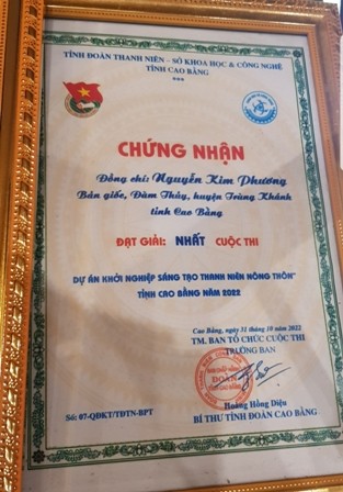 Nguyễn Kim Phương, công dân trẻ tiêu biểu tỉnh Cao Bằng năm 2023 - ảnh 2