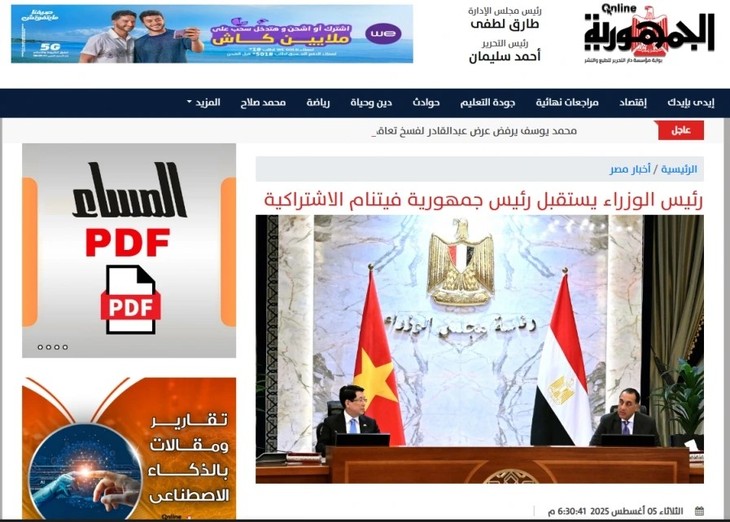 Египетские СМИ широко осветили визит президента Вьетнама Лыонг Кыонга в эту страну - ảnh 2